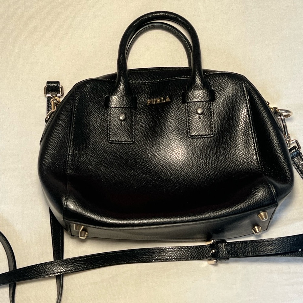 Furla Black Leather Satchel